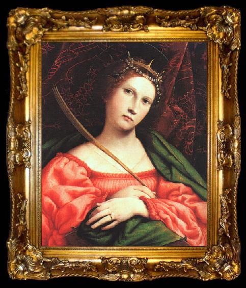 framed  Lorenzo Lotto St.Catherine_aaa, ta009-2